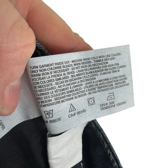 Nine West Dark Wash Embroidered Capri Jeans 12 - Picture 9 of 9